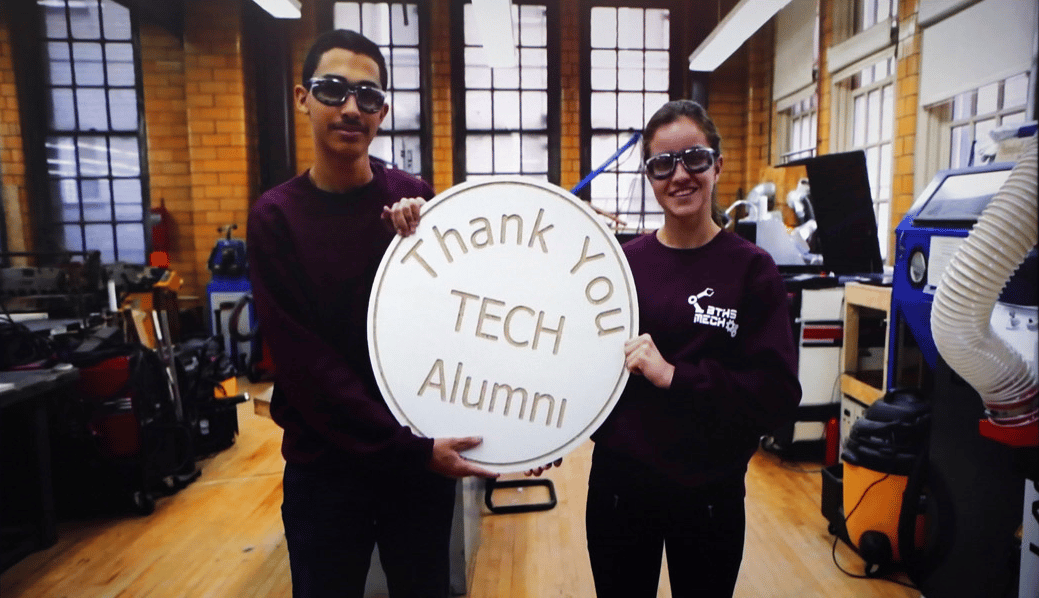 Image of Students Holding Thank You Sign